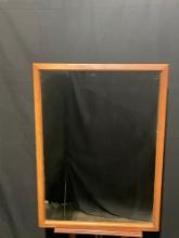 Framed Heavy Mirror, Solid Wooden Frame w/ Hanging Equipment, 44.5 x 32.5 inches