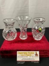 Trio of Waterford Crystal Small Vases, Bud Vase, Posy Vase, and Kilrane