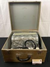Vintage Italian Federfisa Accordion w/ Case, Silver Pearlized Finish