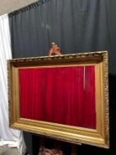 Vintage Large Hanging Wall Mirror in Gold-Painted Ornately Carved Wood & Composite Frame. See pics.