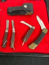 4x Stainless Steel Klein Folding Blade Pocket Knives - See pics