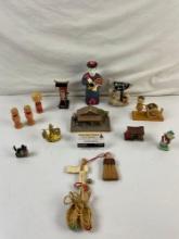 14 pcs Vintage Small Asian Souvenir Assortment. Traditional Home Miniature. See pics.