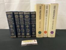 The Tanakh, (the Torah, The Prophets, and Writings) and 5 Volumes of the Torah in Hebrew