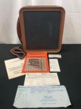 Vintage 1981 Western Electric Noteworthy Telephone, Brown w/ Chalkboard & Corkboard Wall Mounted