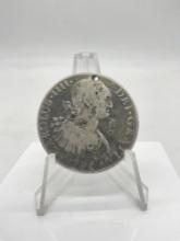 Antique 1871 Spanish Silver 8 Reales Coin ( Size of a Silver Dollar)