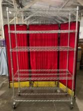 Shelf Tech System Steel Industrial 5-Tier Rolling Storage Shelf w/ Adjustable Shelves. NSF