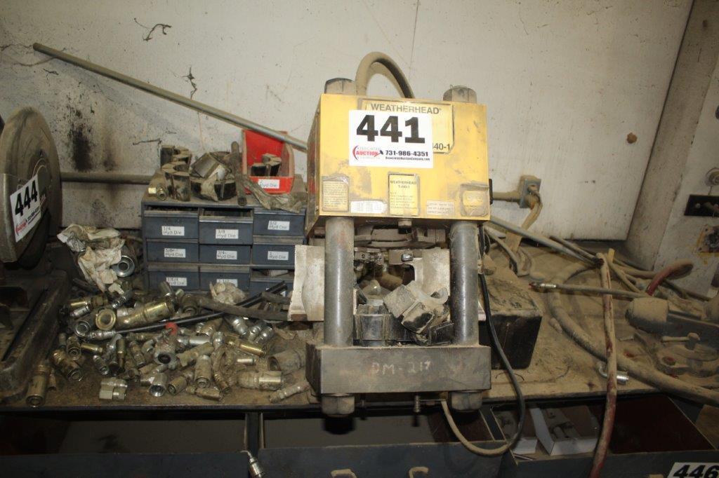 Weather Head Mdl# T-410-D Hyd Hose Crimping Machine w/All Dies-Sizes Range