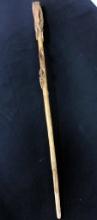 Diamond Willow Carved Folk Art Swagger Stick - 30"