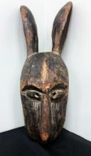 Good Old African Wood Carved Mask - 6"x19"