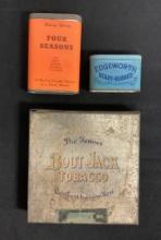 3 Tobacco Tins - Four Seasons, Boot Jack Etc., See Photos For Condition