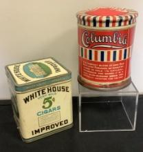 2 Tobacco Tins - Columbia & Whitehouse, See Photos For Condition