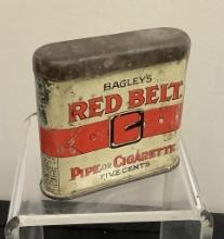 Tobacco Tin - Red Belt, See Photos For Condition