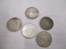US Morgan Silver Dollar All 1921, S & D 5 coins
