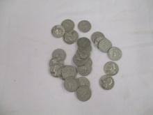 US Silver Quarters 1950's 25 coins