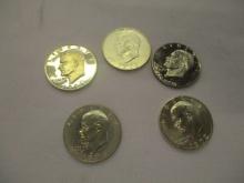 US Silver EisenhowerDollars 1971-S, 1972-S, UNC (2) 1974-S (2), 1976-S, Proof (3) 8 coins
