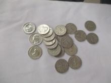 US Silver Washington Quarters various dates/mints 20 coins