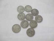 US Walking Liberty Halves 1930's various dates/mints 10 coins