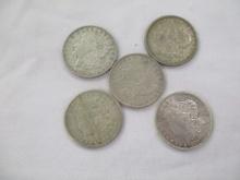 US Silver Morgan Dollars all 1921 5 coins