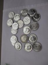 US Kennedy Silver Halves 1964 20 coins