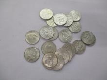 US Kennedy Silver Halves 1964 20 coins