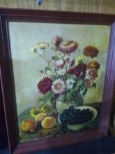 Artwork -Framed Print-Still Life of Flowers by Hank Beg