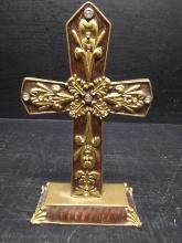 Religious Icon-Metal and Enamel Rhinestone Cross