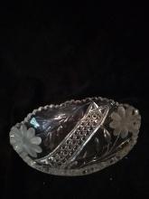 Etched Crystal Candy Dish