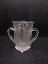 Vintage Pressed Glass Double Handle Celery Dish