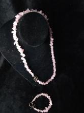 Pink Lapis Necklace and Bracelet