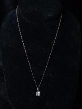 Sterling Silver Rhinestone Pendant and Chain