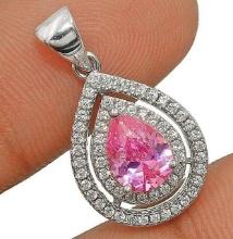 2CT PEAR SHAPED PINK SAPPHIRE WITH DOUBLE HALO PET
