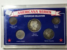 Americana Series Silver Coins Barbers Half Quarter Dime Liberty I N D