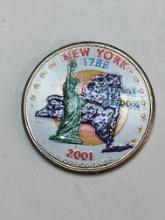 New York Statehood Colorized Quarter