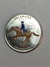 Delaware Statehood Colorized Quarter