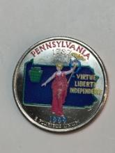 Pennsylvania Statehood Colorized Quarter