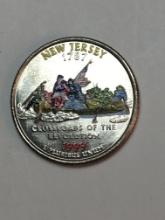 New Jersey Statehood Colorized Quarter