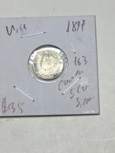 Canada 5 Cent Silver 1897 Nice Coin