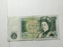 Bank Note London 1 Pound Sir Isac Newton Nice Better Grade