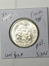 Canada 50 Cent Silver Coin 1961 Frosty