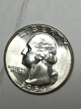 1954 S Washington Silver Quarter 
