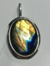 .925 2" Blue Fire Labraorite Handmade Pendant 