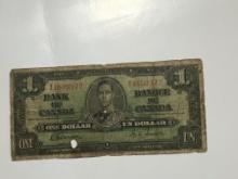 1937 Canada $1 Note