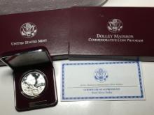 Dolly Madison 1 Oz Silver Commemorative 