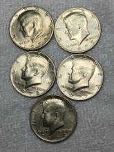 (5) 1972 Kennedy Half Dollars