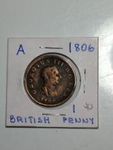 1806 British Georgius 3rd 1 Penny