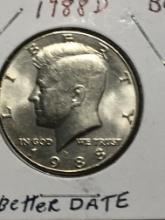 1988 D Kennedy Half Dollar