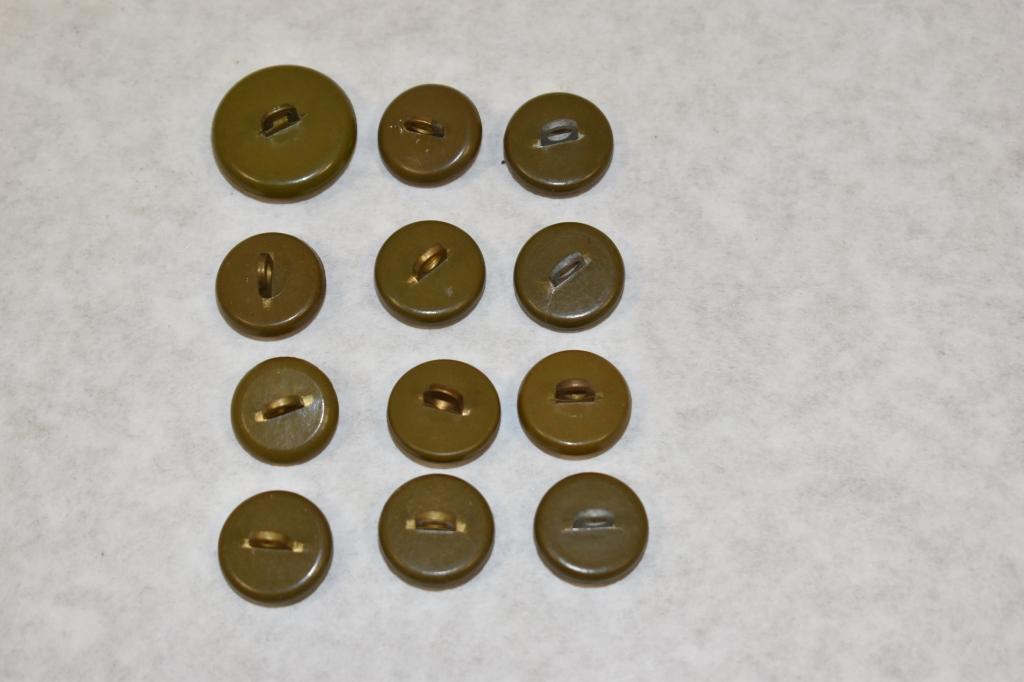 British. Twelve Military Buttons