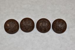 British. Four Military Uniform Buttons