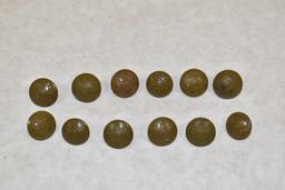 British. Twelve Military Uniform Buttons