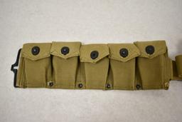 WWII Repo Ammo Pouch & Four Garand Clips